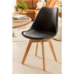 Lot De 2 Chaises Nordic SKLUM Polypropylène - Bois - Noir 8 Lot De 2 Chaises Nordic SKLUM Polypropylène - Bois - Noir -banc et tabouret Soldes Boutique 9239564 2