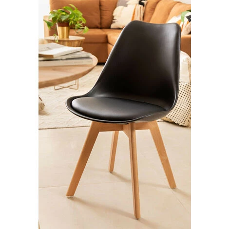 Lot De 2 Chaises Nordic SKLUM Polypropylène - Bois - Noir 4 Lot De 2 Chaises Nordic SKLUM Polypropylène - Bois - Noir – Image 2