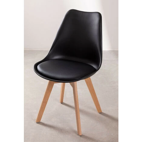 Lot De 2 Chaises Nordic SKLUM Polypropylène - Bois - Noir 5 Lot De 2 Chaises Nordic SKLUM Polypropylène - Bois - Noir – Image 3