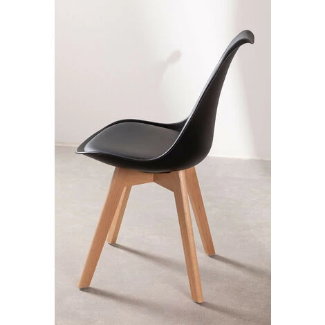 Lot De 2 Chaises Nordic SKLUM Polypropylène - Bois - Noir 6 Lot De 2 Chaises Nordic SKLUM Polypropylène - Bois - Noir – Image 4
