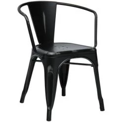 Chaise Empilable Avec Accoudoirs LIX Vintage SKLUM Acier - Noir