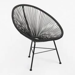 Lot 2 Chaises New Acapulco SKLUM Polyéthylène - Acier - Noir