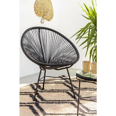 Lot 2 Chaises New Acapulco SKLUM Polyéthylène - Acier - Noir 4 Lot 2 Chaises New Acapulco SKLUM Polyéthylène - Acier - Noir – Image 2