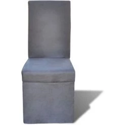 VidaXL Chaises De Salle à Manger 4 Pcs Tissu Gris Foncé - Gris -banc et tabouret Soldes Boutique 930166 3