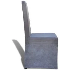 VidaXL Chaises De Salle à Manger 4 Pcs Tissu Gris Foncé - Gris -banc et tabouret Soldes Boutique 930166 5