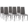 IDMARKET Lot De 6 Chaises ROMANE Grises Bandeau Blanc Pour Salle à Manger - Gris -banc et tabouret Soldes Boutique 9326862 1