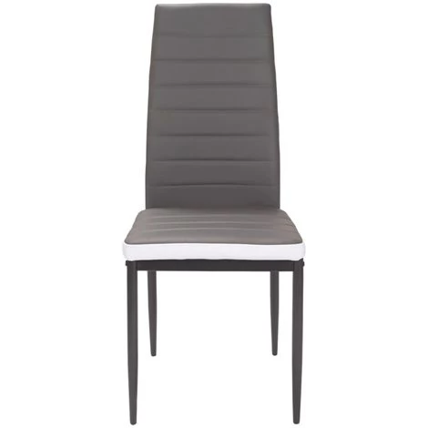 IDMARKET Lot De 6 Chaises ROMANE Grises Bandeau Blanc Pour Salle à Manger - Gris 7 IDMARKET Lot De 6 Chaises ROMANE Grises Bandeau Blanc Pour Salle à Manger - Gris – Image 5