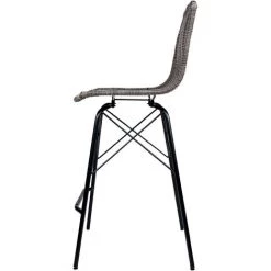 RENDEZ VOUS DéCO Chaise De Bar Mi-hauteur Tiptur En Résine Tressée Grise 63 Cm (lot De 2) -banc et tabouret Soldes Boutique 9678061 5